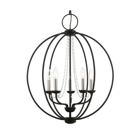 A large image of the Livex Lighting 40915 Black / Brushed Nickel Finish Candles