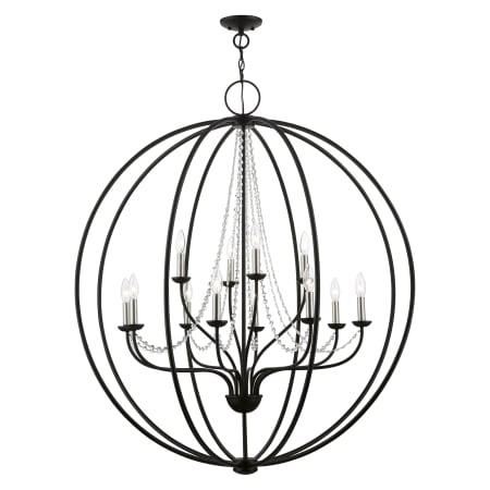 A large image of the Livex Lighting 40919 Black / Brushed Nickel Finish Candles