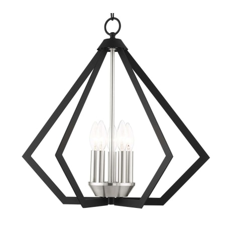 A large image of the Livex Lighting 40925 Black with Brushed Nickel Cluster