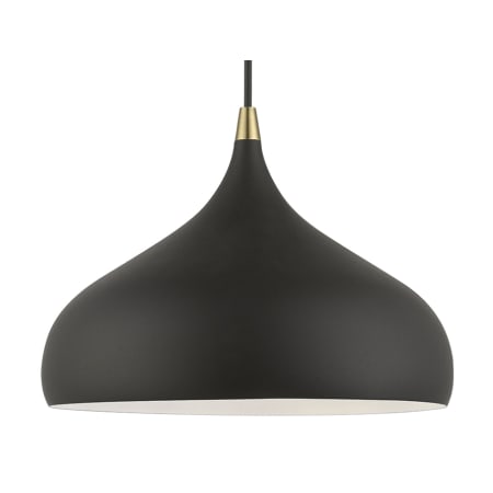A large image of the Livex Lighting 41172 Textured Black / Antique Brass Accents
