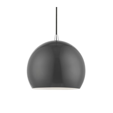 A large image of the Livex Lighting 41181 Shiny Dark Gray / Polished Chrome Accents