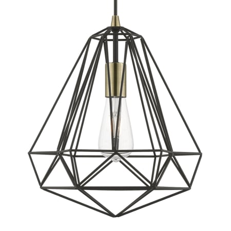 A large image of the Livex Lighting 41324 Textured Black / Polished Chrome Accents