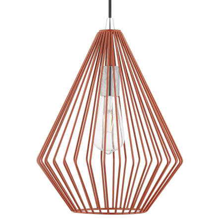 A large image of the Livex Lighting 41325 Shiny Red / Polished Chrome Accents