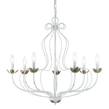 A large image of the Livex Lighting 42907 Antique White / Antique Brass