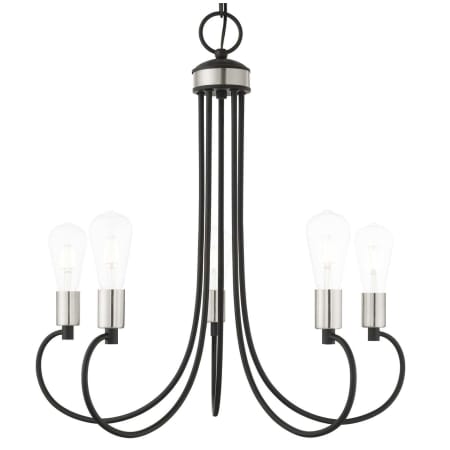 A large image of the Livex Lighting 42925 Black with Brushed Nickel Accents