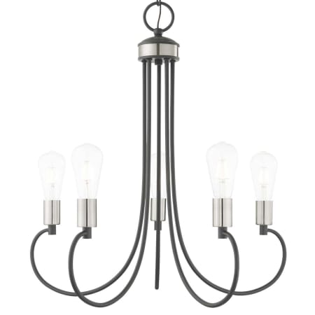 A large image of the Livex Lighting 42925 Scandinavian Gray with Brushed Nickel Accents
