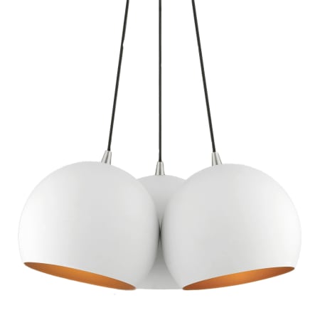 A large image of the Livex Lighting 43393 White / Brushed Nickel
