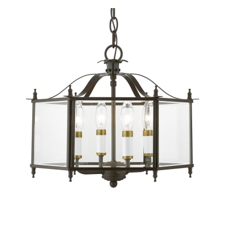 A large image of the Livex Lighting 4398 English Bronze / Antique Brass Accents