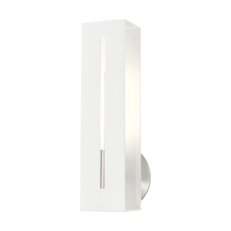 A large image of the Livex Lighting 45953 Textured White with Brushed Nickel Accents