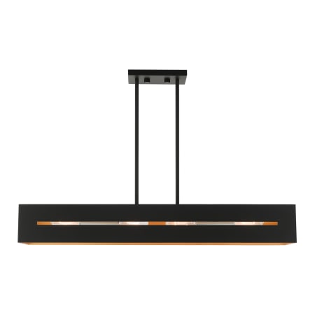 A large image of the Livex Lighting 45957 Textured Black with Brushed Nickel Accents