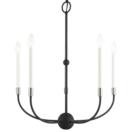 A large image of the Livex Lighting 46065 Black with Brushed Nickel Accents