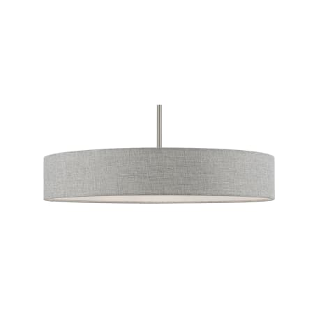 A large image of the Livex Lighting 46144 Brushed Nickel / Shiny White Accents
