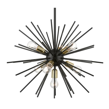 A large image of the Livex Lighting 46175 Shiny Black / Polished Brass Accents