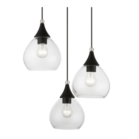 A large image of the Livex Lighting 46503 Black / Brushed Nickel Accents