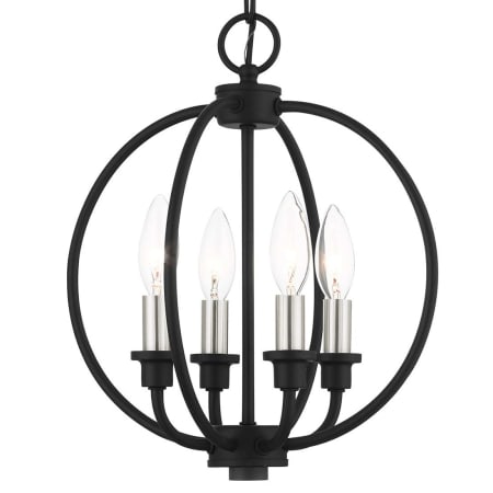 A large image of the Livex Lighting 4664 Black with Brushed Nickel Accents