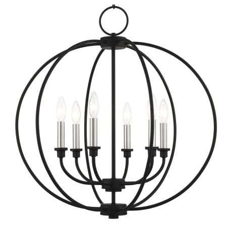 A large image of the Livex Lighting 4666 Black with Brushed Nickel Accents