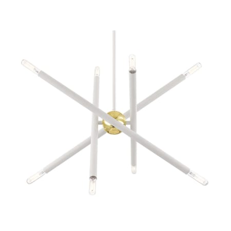 A large image of the Livex Lighting 46774 White with Polished Brass Accents