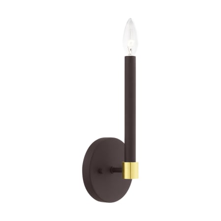 A large image of the Livex Lighting 46881 Bronze with Satin Brass Accents