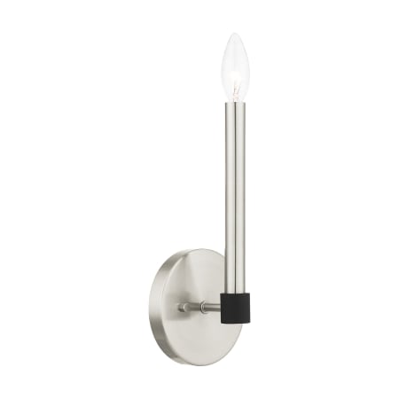 A large image of the Livex Lighting 46881 Brushed Nickel with Satin Brass Accents