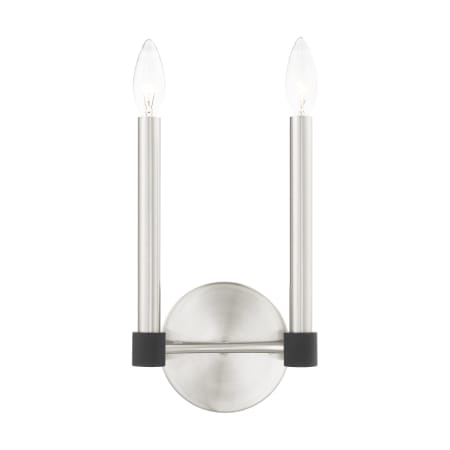 A large image of the Livex Lighting 46882 Brushed Nickel with Satin Brass Accents