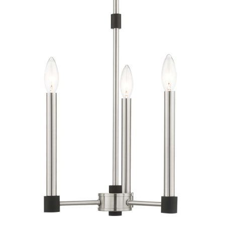 A large image of the Livex Lighting 46883 Brushed Nickel with Satin Brass Accents