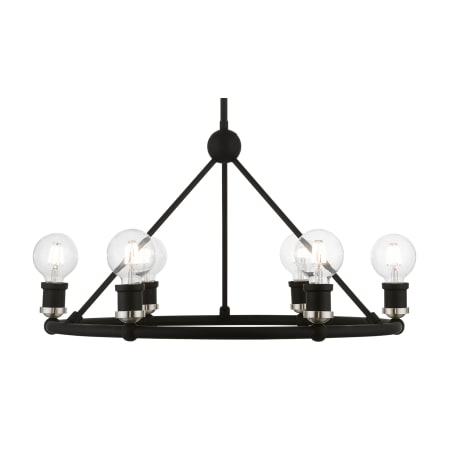 A large image of the Livex Lighting 47166 Black / Brushed Nickel Accents