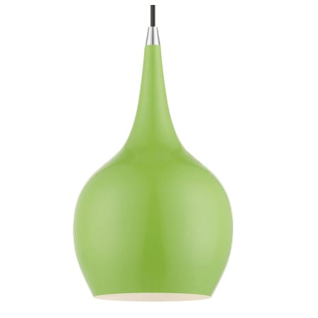 A large image of the Livex Lighting 49016 Shiny Apple Green / Polished Chrome Accents