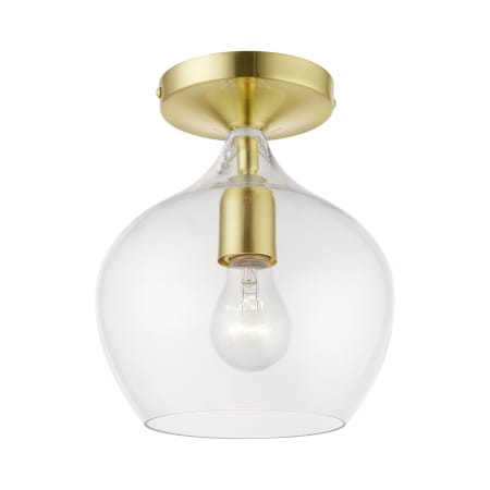 A large image of the Livex Lighting 49087 Satin Brass / Polished Brass Accent