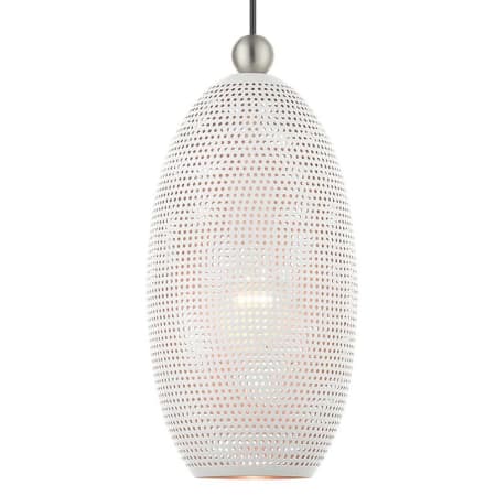 A large image of the Livex Lighting 49101 White with Brushed Nickel Accents
