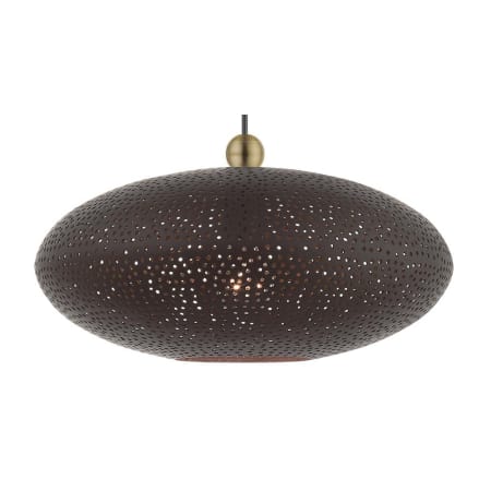 A large image of the Livex Lighting 49102 Bronze with Antique Brass Accents