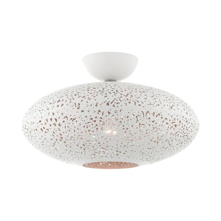 A large image of the Livex Lighting 49183 White with Brushed Nickel Accents
