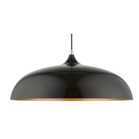 A large image of the Livex Lighting 49234 Shiny Black / Polished Chrome Accents