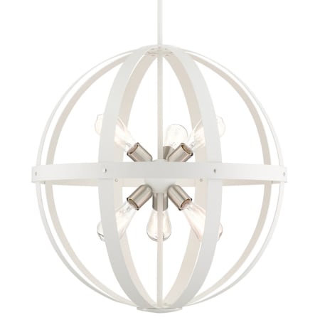 A large image of the Livex Lighting 49646 Textured White with Brushed Nickel Cluster