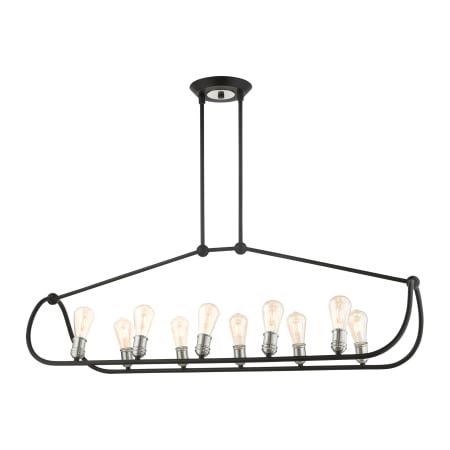 A large image of the Livex Lighting 49738 Textured Black with Brushed Nickel Accents