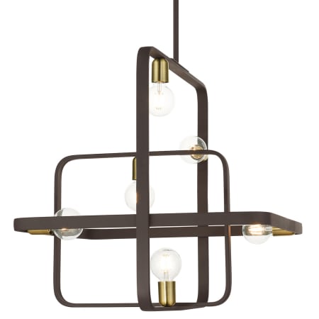 A large image of the Livex Lighting 49745 Bronze with Antique Brass Accents