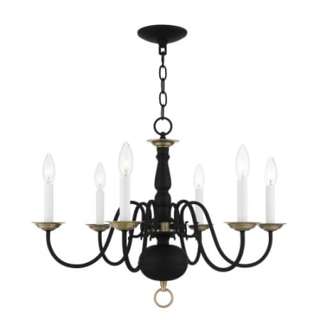 A large image of the Livex Lighting 5006 Black / Antique Brass Accents