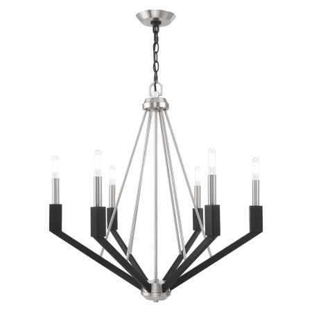 A large image of the Livex Lighting 51166 Alternate Angle (Brushed Nickel / Black)