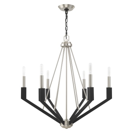 A large image of the Livex Lighting 51166 Alternate Angle (Brushed Nickel / Black)