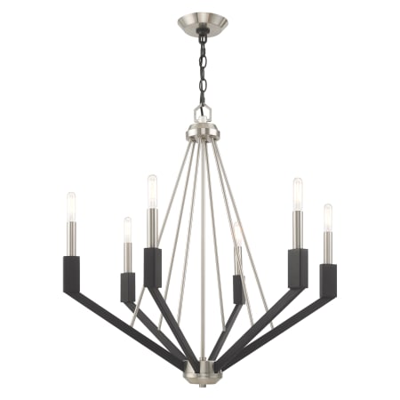 A large image of the Livex Lighting 51166 Alternate Angle (Brushed Nickel / Black)