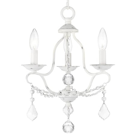 Livex Lighting 6423 60 Antique White Chesterfield 3 Light 1 Tier Chandelier With Crystal Accents Lightingdirect Com Livex Lighting 6423 60 Antique White, Harrison Lane Venetian Style Crystal 12 Light Chandelier