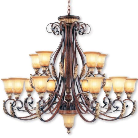 A large image of the Livex Lighting 8568 Verona Bronze with Aged Gold Leaf Accents