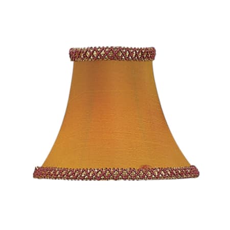 A large image of the Livex Lighting S217 Gold/Burgundy Illusion Bell Clip Shade with Fancy Trim