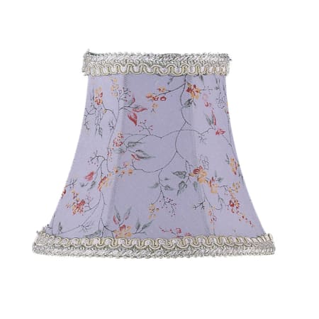 A large image of the Livex Lighting S274 Sky Blue Floral Print Bell Clip Shade with Fancy Trim