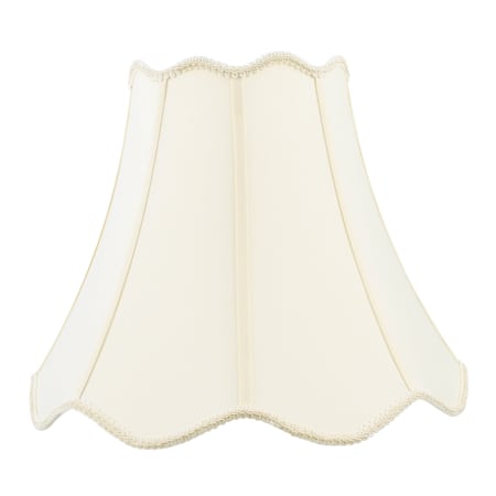 A large image of the Livex Lighting S556 Off White Top/Bottom Scallop Shantung Silk Bell Shade with Fancy Trim