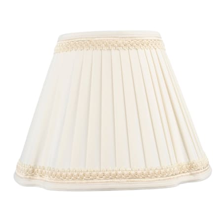 A large image of the Livex Lighting S572 Off White French Oval Pleat Shantung Silk Shade with Fancy Trim
