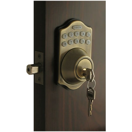 A large image of the Lockey E-910 R Antique Brass
