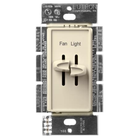 A large image of the Lutron S2-LFSQ Almond