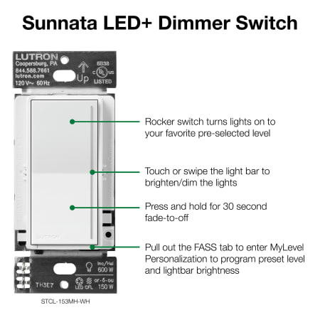 A large image of the Lutron STCL-153M Alternate Image