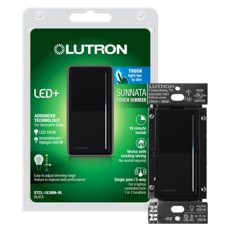 A large image of the Lutron STCL-153M Gloss Black