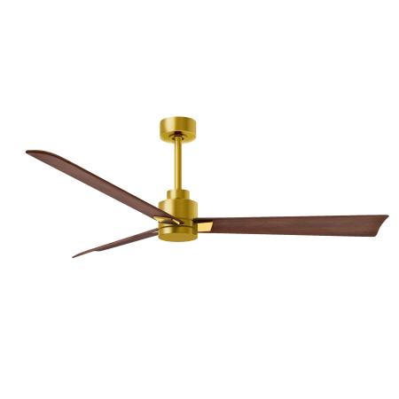 A large image of the Matthews Fan Company AK-56 Brushed Brass / Walnut